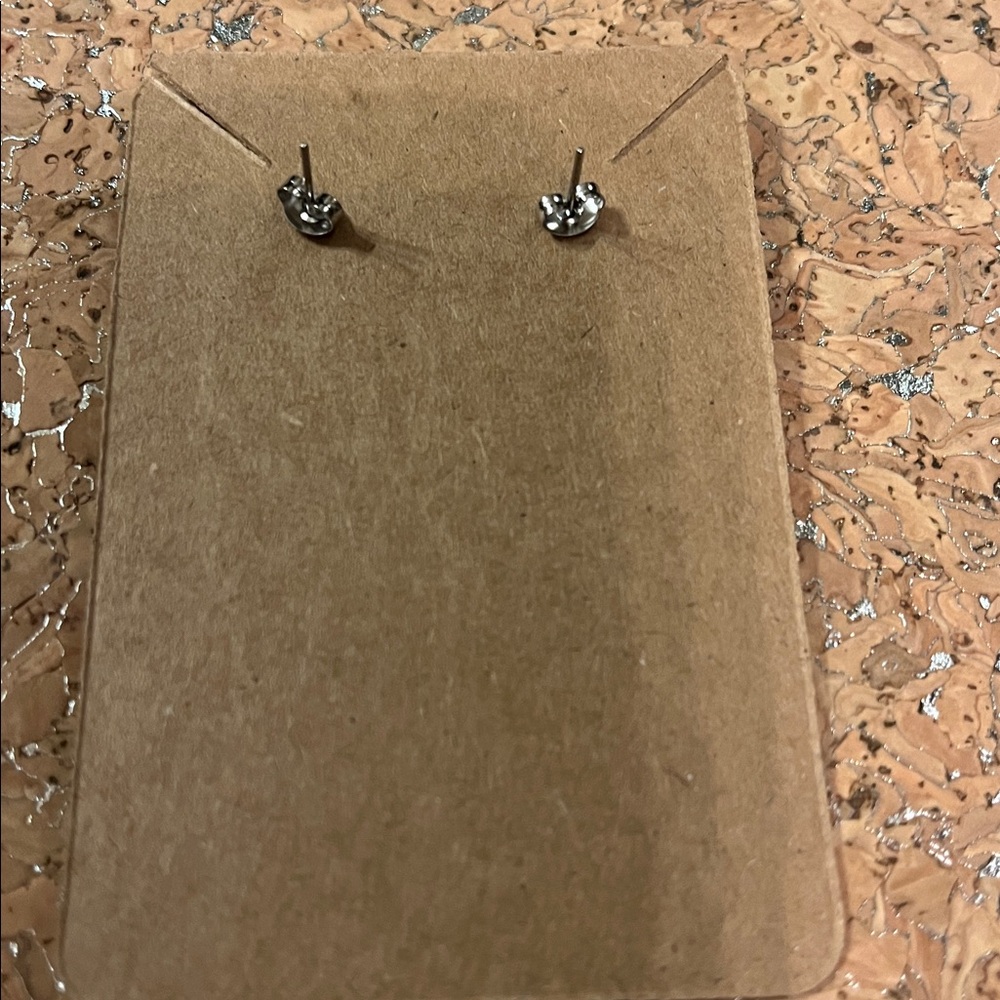 Handmade from nail wraps and stickers, Blackhawks Stud Earrings - Picture 2 of 2